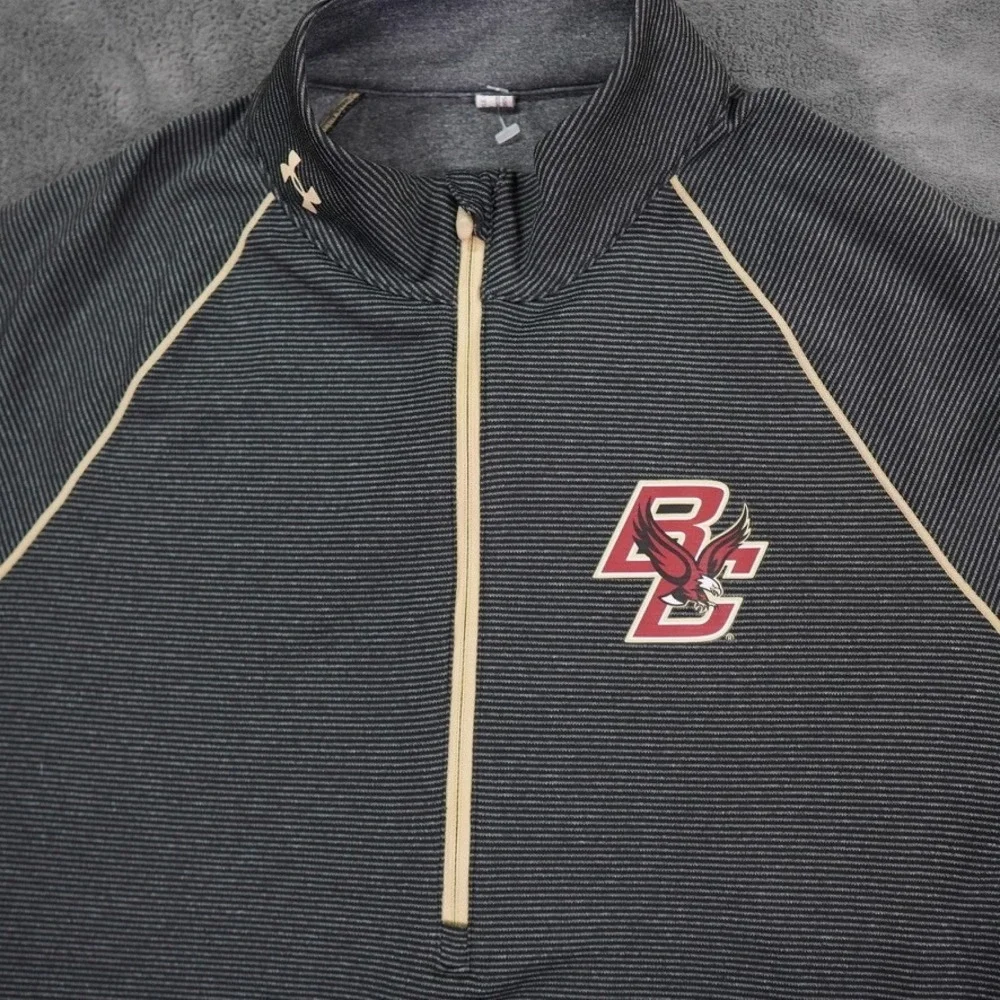 Under Armour Boston College Womens Large 44 Chest 1/2 Zip Pullover‎ Pinstripes